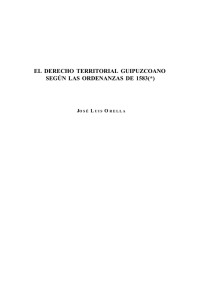 El derecho territorial guipuzcoano según las ordenanzas de 1583