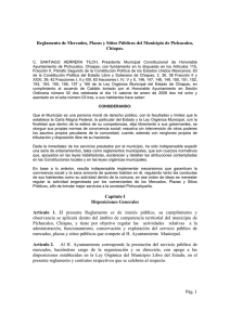 Pág. 1 Reglamento de Mercados, Plazas y Sitios Públicos del