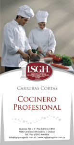 CARRERAS CORTAS - ISGH | Instituto Superior de Gastronomía y