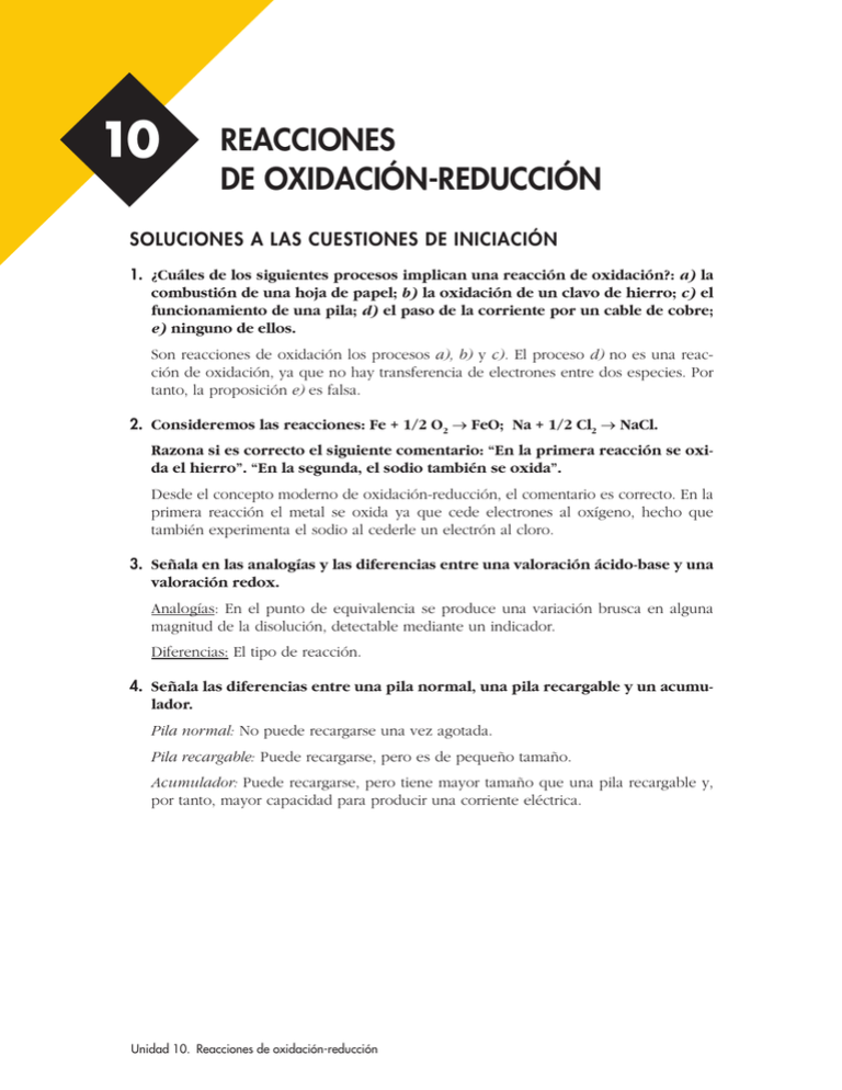 Reacciones De Oxidación-reducción