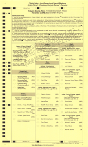 Page 1 Official Ballot - Joint General and Special Elections + (Boleta