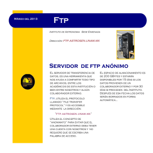 Servidor de ftp anónimo Ftp - Instituto de Astronomía Ensenada