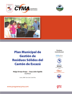Plan Municipal de Gestión de Residuos Sólidos del Cantón de Escazú