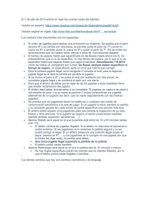 El 1 de julio de 2014 entran en vigor las nuevas Leyes del Ajedrez