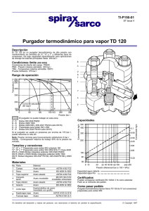 Purgador termodinámico para vapor TD 120