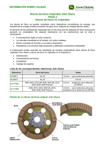 Discos de freno originales John Deere frente a