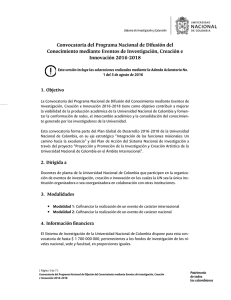 Convocatoria del Programa Nacional de Difusión del Conocimiento