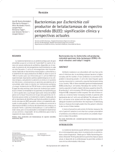 Bacteriemias por Escherichia coli productor de betalactamasas