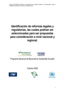 IDENTIFICACIÓN DE REFORMAS LEGALES Y REGULATORIAS