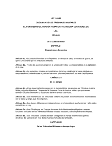 LEY 840/80 ORGÁNICA DE LOS TRIBUNALES MILITARES EL