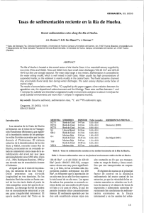 Tasas de sedimentación reciente en la Ría de Huelva.