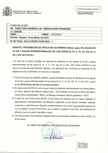 ASUNTO: PRoHlBlcloN DE PESGA DE ALFoNStNo (Beryx spp.) EN