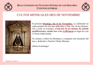 Cultos noviembre - Real Cofradía de Ntra. Sra. de los Dolores