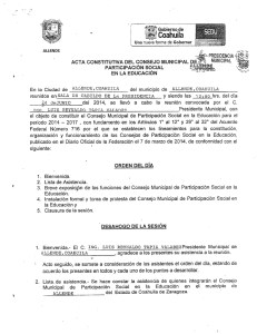Page 1 Gobierno de Coahuila ALLENDE PRESIDENCIA AcTA