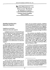 Desaf&iacute;os Actuales de la Educaci&oacute;n Superior.