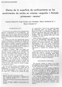 Efectos de lo superficie de confinamiento en los rendimientos