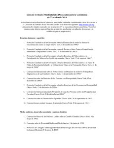 Lista de Tratados Multilaterales Destacados para