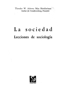 La sociedad - SOCIOLOG Í A