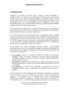 INTEGRACIÓN DE EQUIPOS. I. INTRODUCCIÓN