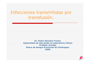 Infecciones transmitidas por transfusión