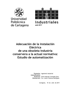 Adecuación de la instalación Eléctrica de una obsoleta industria