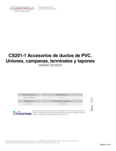 CS201-1 Accesorios de ductos de PVC. Uniones, campanas