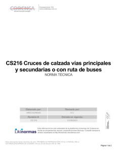 CS216 Cruces de calzada vías principales y secundarias o con ruta