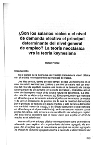 ¿Son los salarios reales o el nivel de demanda efectiva el principal