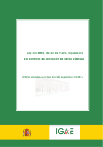 Ley 13/2003, de 23 de mayo, reguladora del contrato de concesión