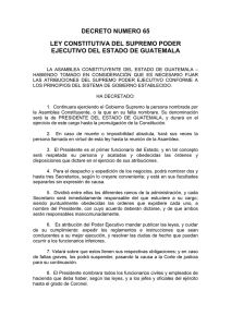decreto numero 65 ley constitutiva del supremo poder ejecutivo del