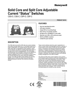 Solid Core and Split Core Adjustable Current “Status” Switches