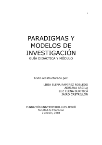 paradigmas y modelos de investigación - Funlam