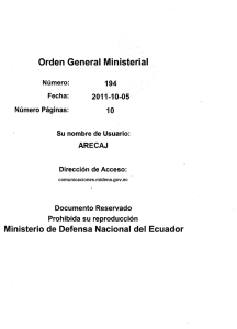 Orden General Ministerial - Ministerio de Defensa Nacional