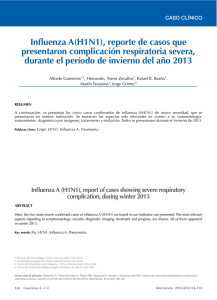 In uenza A(H1N1), reporte de casos que