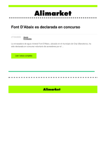 Font D`Abaix es declarada en concurso - Noticias de