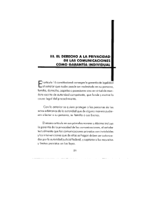 iii. el derecho a la privacidad de las comunicaciones como