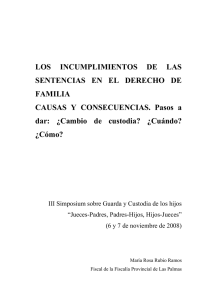 Loa Incumplimientos de las sentencias en el Derecho de Familia.