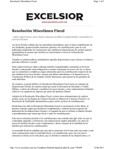 Resolución Miscelánea Fiscal - Colegio de Contadores Públicos de