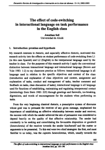The Effect of Code-Switching in International Language on Task
