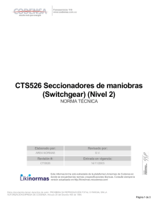 CTS526 Seccionadores de maniobras (Switchgear) (Nivel 2)