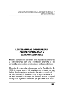 LEGISLATURA ORDINARIAS COMPLEMENTARIAS Y EXTRA