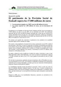 El patrimonio de la Previsión Social de Euskadi supera los