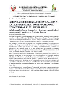 NOTA DE PRENSA 26_2015 - Gerencia Sub Regional de Cutervo