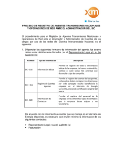 PROCESO DE REGISTRO DE AGENTES TRANSMISORES