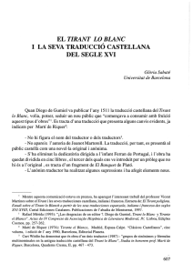 El Tirant lo Blanc i la seva traducció castellana del segle XVI