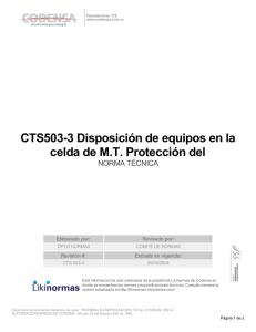 CTS503-3 Disposición de equipos en la celda de M.T. Protección