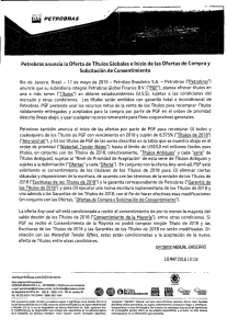 Page 1 Petrobras anuncia la Oferta de Títulos Globales e Inicio de