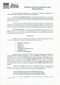 % º ` Il RESOLUCION DE ADJUDICACION PROVISIONAL