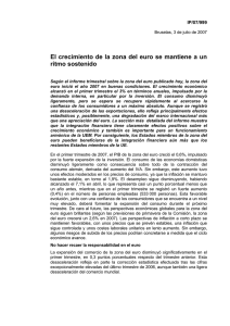 El crecimiento de la zona del euro se mantiene a un ritmo sostenido