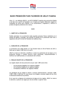 BASES PROMOCIÓN FANS FACEBOOK DE ARLUY